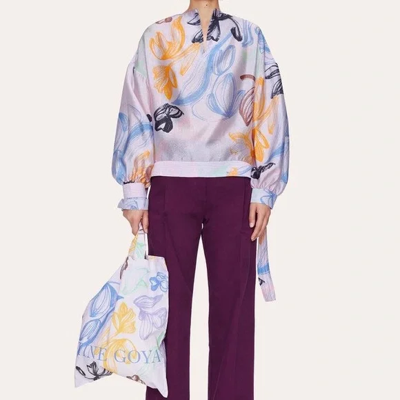 Stine Goya Emmylou Floral Trapunto Hem Top XS - Picture 2 of 9